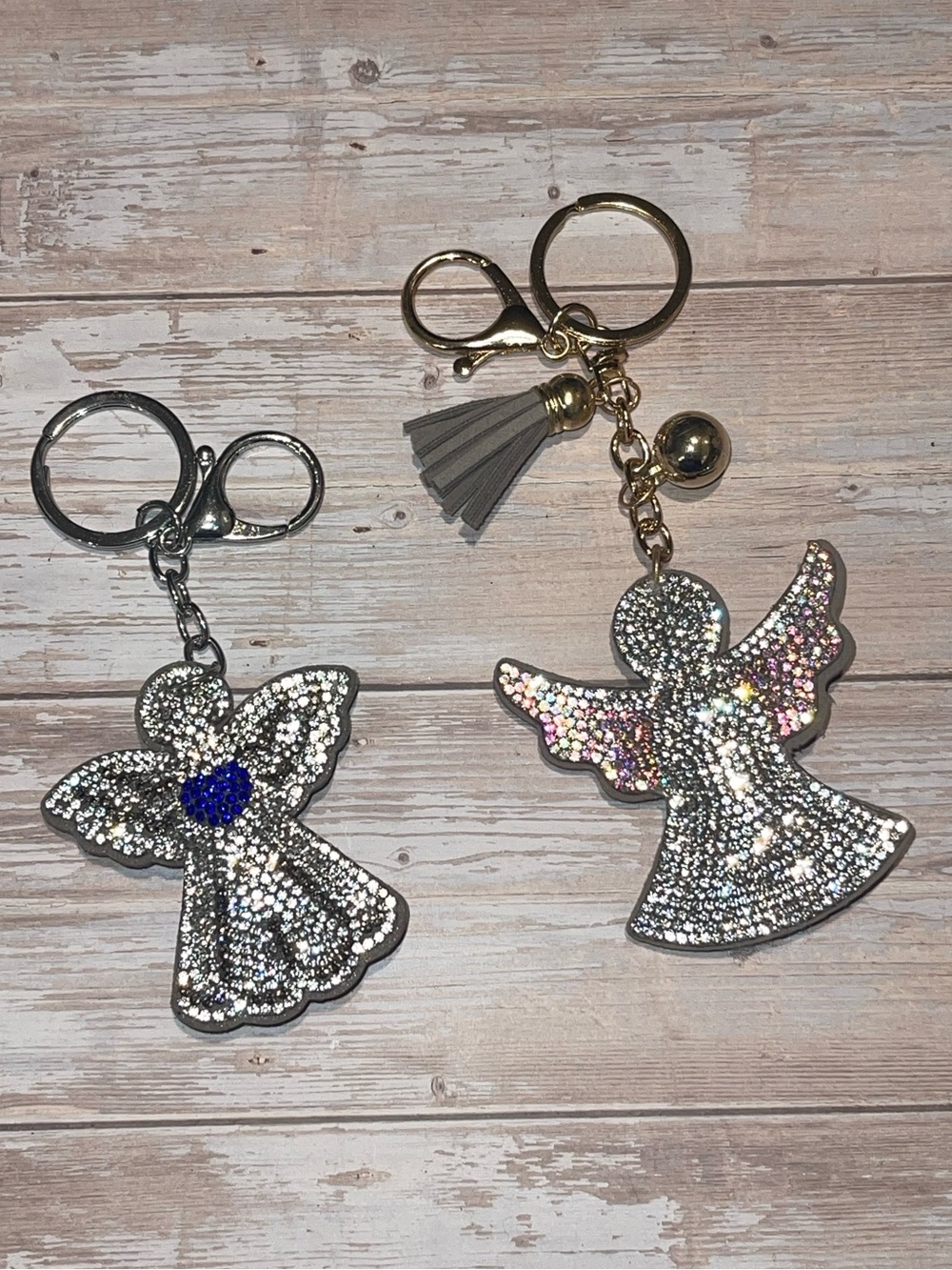 Choice of Angel - Puff Rhinestone Keychain Bag Charm